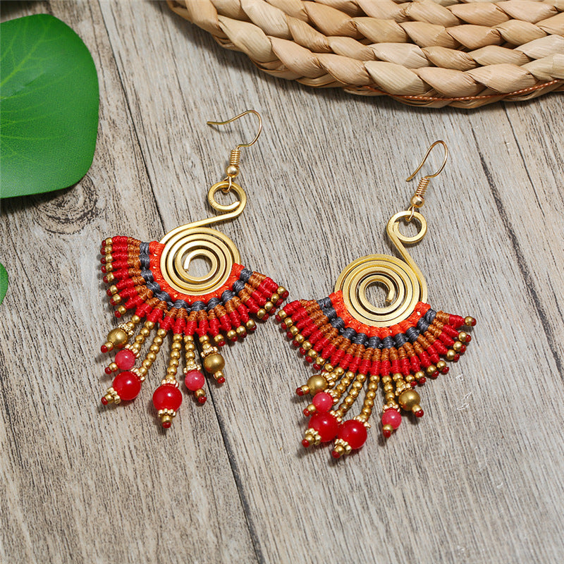 Wholesale Braided Vintage Alloy Earrings